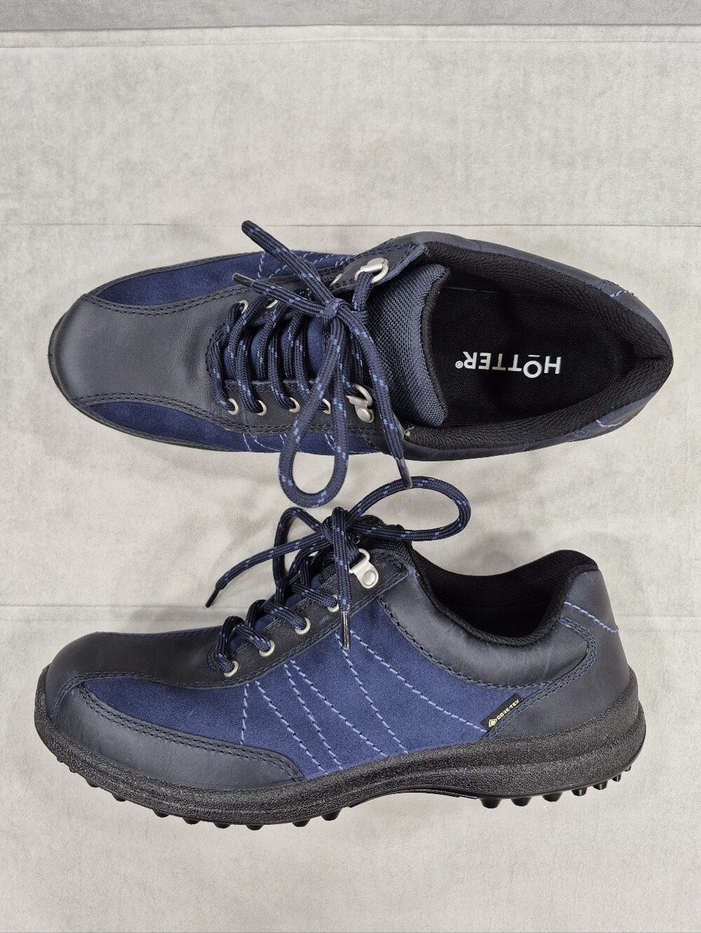 Hotter Mist GTX shoes women's 11 navy blue waxed nubuck suede Gore-Tex NEW